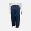 Elliott Lauren Knit Wide Leg Crop Pants In Navy In Blue