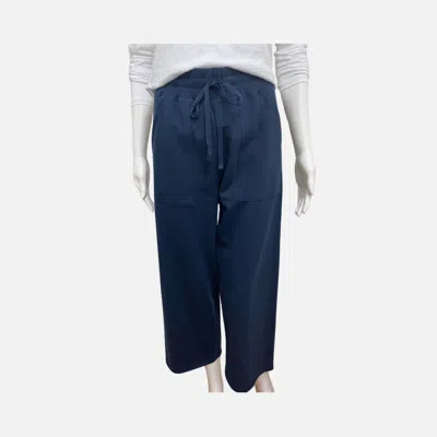 Elliott Lauren Knit Wide Leg Crop Pants In Navy In Blue
