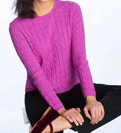 Elliott Lauren Lauren Able Cable Knit Sweater In Orchid In Purple