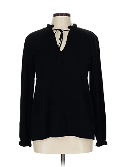 Pre-owned Elliott Lauren Long Sleeve Blouse In Black