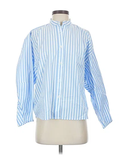 Pre-owned Elliott Lauren Long Sleeve Blouse In Blue
