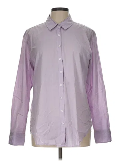 Pre-owned Elliott Lauren Long Sleeve Button Down Shirt In Purple