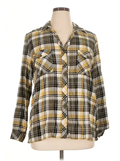 Pre-owned Elliott Lauren Long Sleeve Button Down Shirt In Yellow