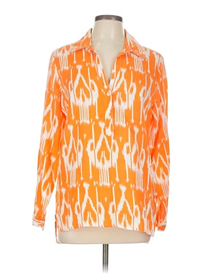 Pre-owned Elliott Lauren Long Sleeve Polo Shirt In Orange