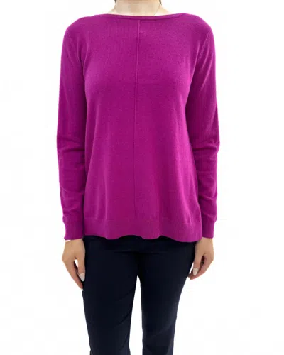 Elliott Lauren Long Sleeve Sweater In Magenta In Purple