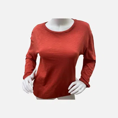 Elliott Lauren Long Sleeve Tee In Rust In Orange