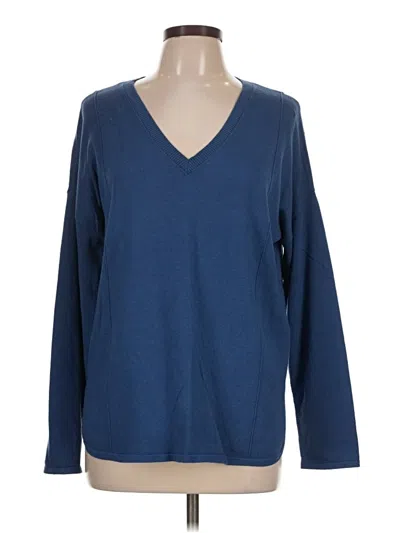 Pre-owned Elliott Lauren Long Sleeve Top Blue V-neck Tops