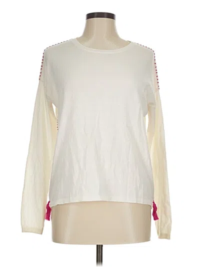 Elliott Lauren Long Sleeve Top Ivory Crew Neck Tops