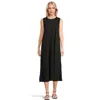 Elliott Lauren Maxi Dress Women's Black 100% Cotton Sleeveless Red208 In Black