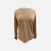 Elliott Lauren Metallic Stripe Top In Camel In Brown