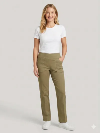 Elliott Lauren Modern Twill Pant In Marsh In Green