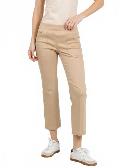 Elliott Lauren Modern Twill Pull-on Pants With Pocket In Camel In Brown