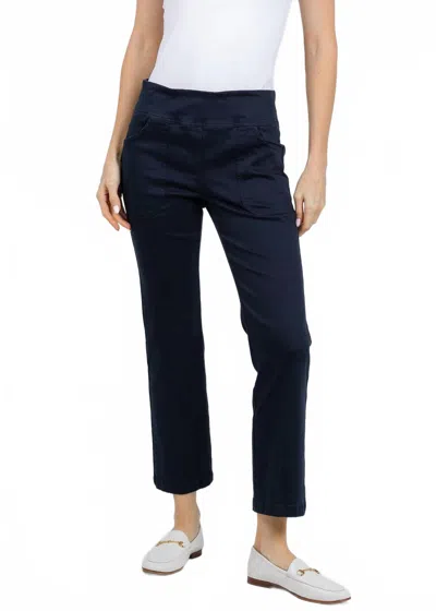 Elliott Lauren Modern Twill Pull-on Pants With Pocket In Navy In Blue