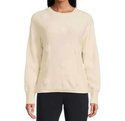 Elliott Lauren On The Dot Long Sleeve Crew Neck Sweater In Cream In Neutral