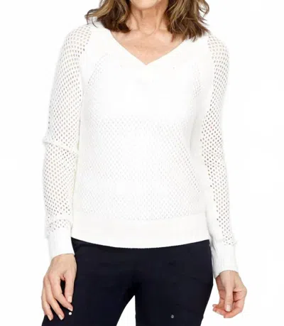 Elliott Lauren Open Mind V Neck Sweater In White