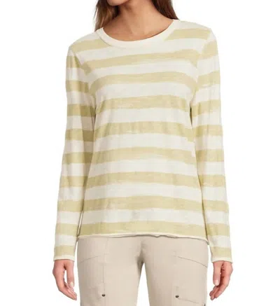 Elliott Lauren Paint Brush Stripe Tee In Kelp