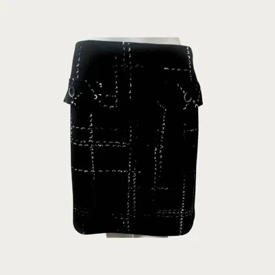 Elliott Lauren Plaid Skirt In Black And White Plaid