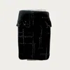Elliott Lauren Plaid Skirt In Black And White Plaid In Multi