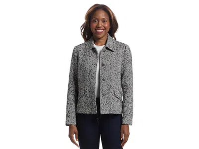 Elliott Lauren Power Play - Button Closure Herringbone Jacket With Flap Pockets Detail In Gray