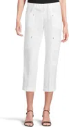 Elliott Lauren Pull On Crop Cargo Pant In White In White