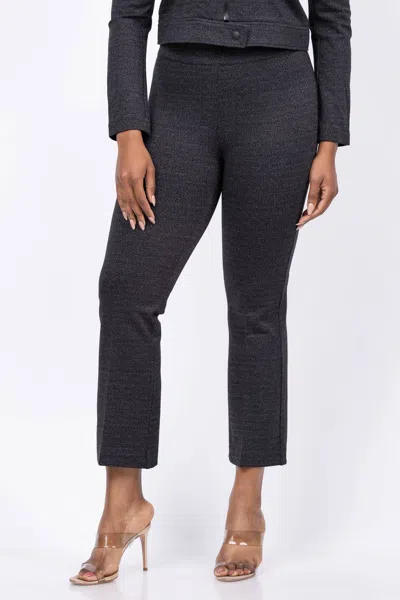 Elliott Lauren Pull On Tweed Pant In Grey In Blue