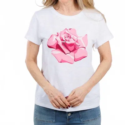 Elliott Lauren Rambling Rose Graphic Tee In Pink In White