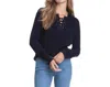 Elliott Lauren Shaker Sweater In Navy