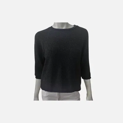 Elliott Lauren Shimmer Crewneck Blouse In Black