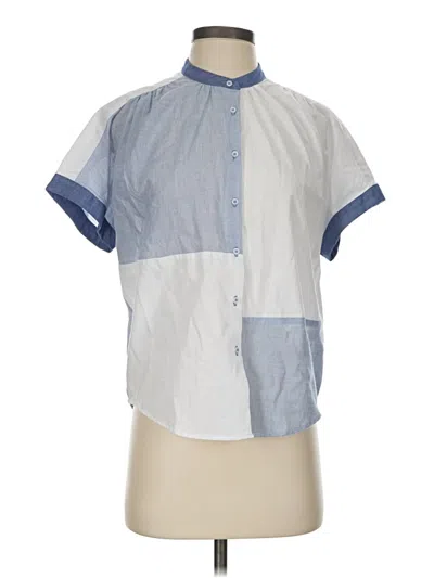 Pre-owned Elliott Lauren Short Sleeve Blouse In Blue