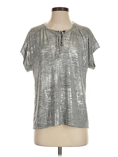 Pre-owned Elliott Lauren Short Sleeve Blouse In Silver