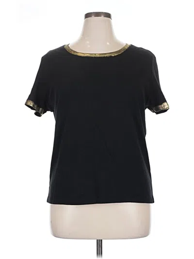 Pre-owned Elliott Lauren Short Sleeve Top Black Crew Neck Tops