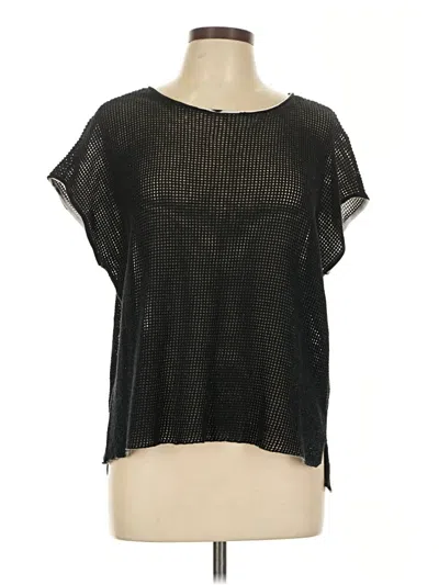 Pre-owned Elliott Lauren Short Sleeve Top Black Square Neckline Tops