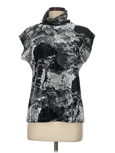 Pre-owned Elliott Lauren Short Sleeve Turtleneck In Silver