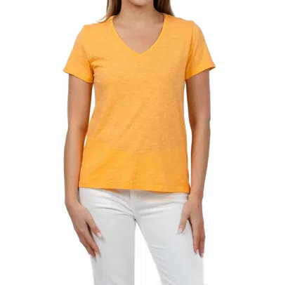Elliott Lauren Short Sleeve V-neck Tee In Creamsicle In Orange