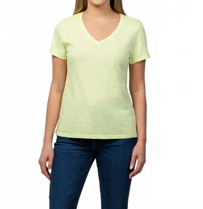 Elliott Lauren Short Sleeve V-neck Tee In Mojito In Yellow