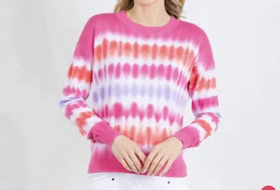Elliott Lauren Sound Wave Sweater In Pink Tie Dye In Multi