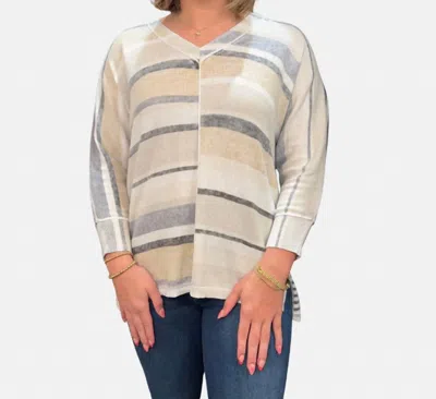 Elliott Lauren Stripe Knit Top In Natural In Multi