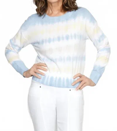 Elliott Lauren Tie Dye Crew Sweater In Yellow In Blue