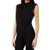 ELLIOTT LAUREN TOP NOTCH DRAPED TOP IN BLACK