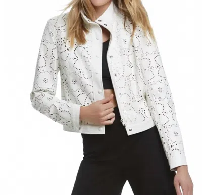 Elliott Lauren Vegan Leather Jacket In White