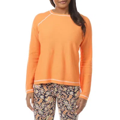 Elliott Lauren Waffle Knit Sweater In Apricot In Orange