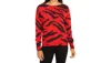 Elliott Lauren Well Red Boatneck Sweater In Red/black In Multi