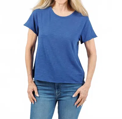 Elliott Lauren Willa Short Sleeve Boxy Tee In Lapis In Blue