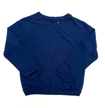 Elliott Lauren Women's Balloon Sleeve Tee In Midnight In Blue