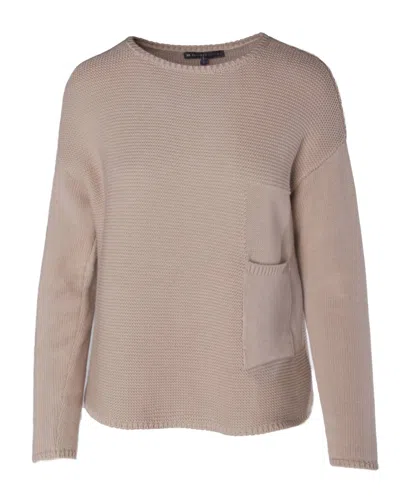 Elliott Lauren Women's Cotton Patch Pocket Sweater In Buckwheat In Pink