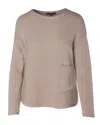 Elliott Lauren Women's Cotton Patch Pocket Sweater In Buckwheat In Neutral