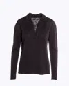 Elliott Lauren Women's Long Sleeve Polo Tee In Black