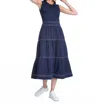 Elliott Lauren Women's Stretch Fit Combination Dress In Navy In Blue