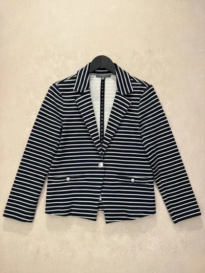 Elliott Lauren Women's Strip Knit Jacket In Navy In Blue