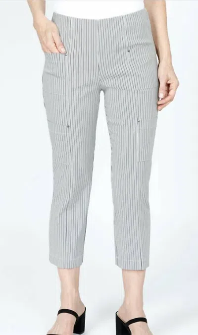 Elliott Lauren Women's Stripe Crop Pant In Black/white In Multi